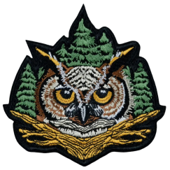 Нашивка, патч "В сумрак вгрызаясь глазами" тактическая с липучкой.