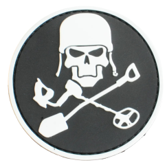 Нашивка, патч тактический "Череп с металлоискателем и лопатой" ПВХ и липучкой