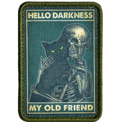 Нашивка, патч "Hello Darkness my old friend" тактическая с липучкой.