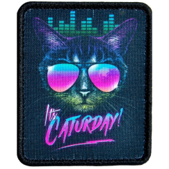 Нашивка, патч "Its Caturday" тактическая с липучкой.