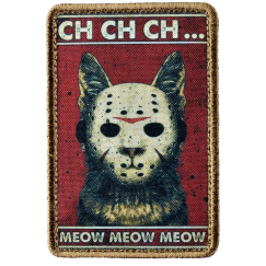 Нашивка, патч "мяу мяу мяу" тактическая с липучкой.