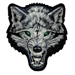 Нашивка, патч тактический "Морда волка" с липучкой