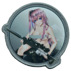 Нашивка, патч "Girls Frontline AR-15 nude" тактическая с липучкой.