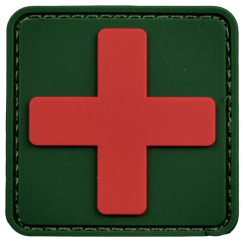 Нашивка, патч "Медицинский крест для аптечки" ПВХ тактическая с липучкой.