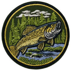 Нашивка, патч "Лосось" тактическая с липучкой.