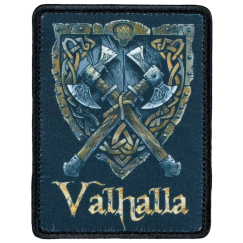 Нашивка, патч "Valhalla Awaits, Корпус Вышивания" тактическая с липучкой.