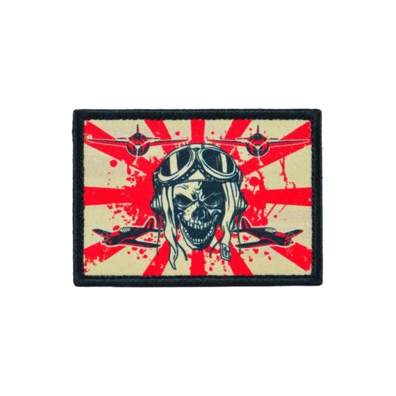 Нашивка, патч "Череп Камикадзе" тактическая с липучкой.