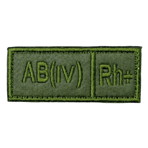 Нашивка, патч "Группа крови четвертая положительная АВ (IV) Rh+" тактическая с липучкой.