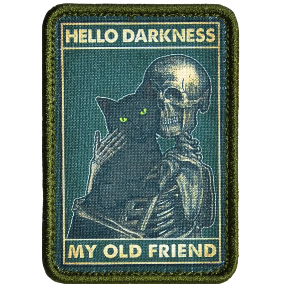 Нашивка, патч "Hello Darkness my old friend" тактическая с липучкой.