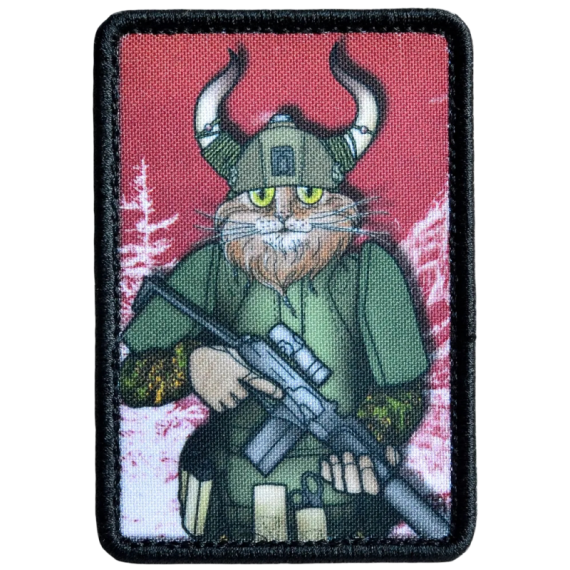 Нашивка, патч "Кот Викинг" тактическая с липучкой.