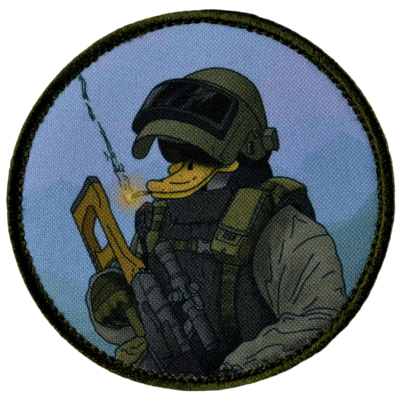 Нашивка, патч "Duck Warrior" тактическая с липучкой.