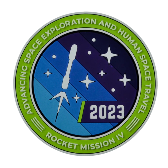 Нашивка, патч "Rocket Mission IV 2023" ПВХ тактическая с липучкой.