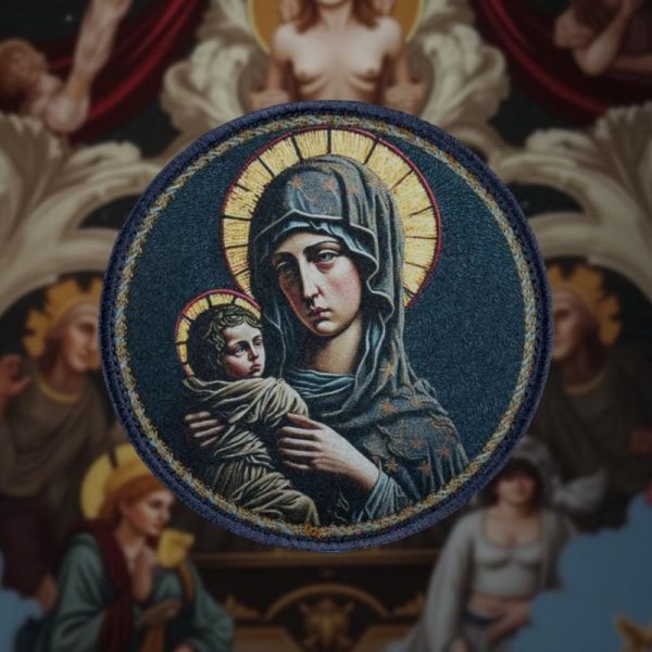 Нашивка, патч "Богородица" тактическая с липучкой.